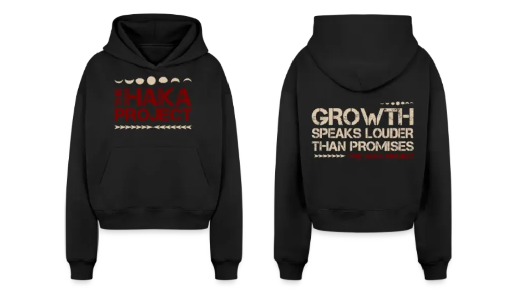 HAKA Damen Hoodie Cropped Oversized Heavy